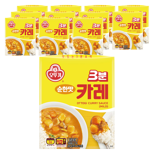 오뚜기 3분 카레 순한맛, 200g, 12개