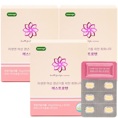 자생앤 여성 갱년기 에스트로텐, 60정, 3개