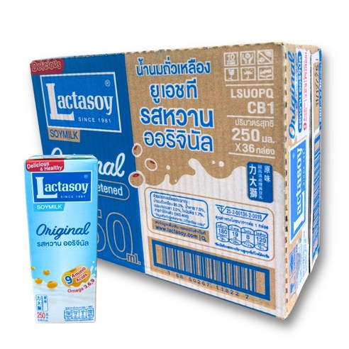 태국음료 락타소이 두유 소이빈 밀크 박스 250ML X 36EA