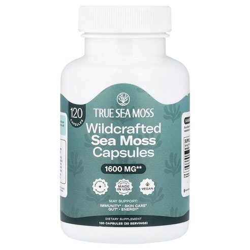 행복하고 건강하게 True Sea Moss 야생재배 바다이끼 캡슐 120정(캡슐 1정당 400mg) 백년회로하세요