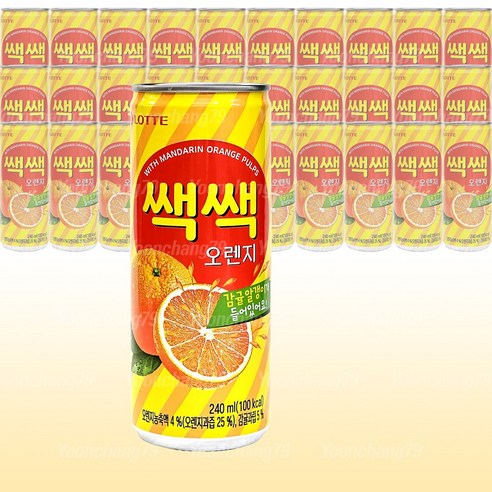 롯데 쌕쌕 오렌지 240ml x 30개/감귤 알갱이 과즙음료