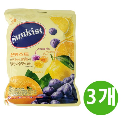 [3개 묶음할인]썬키스트 캔디 317g DSJA-184031 사무 간식 껌 쿠키 사탕 오피스 카라멜 탕비실