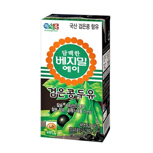 베지밀 검은콩 A 담백한맛 190ml x 24팩, 190ml, 24개