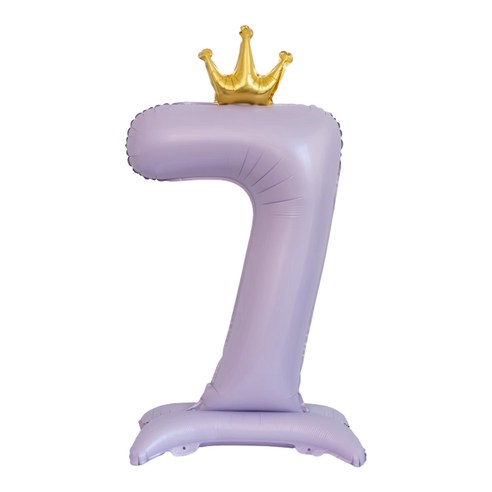쏙쏙마켓 대형 스탠딩 숫자 은박 풍선 생일파티용품 파스텔라일락, 1개, 숫자 7