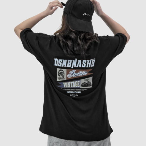 [~88/3XL]비크네 남녀공용 프리사이즈 순면 오버핏 인디언 프린팅 반팔티