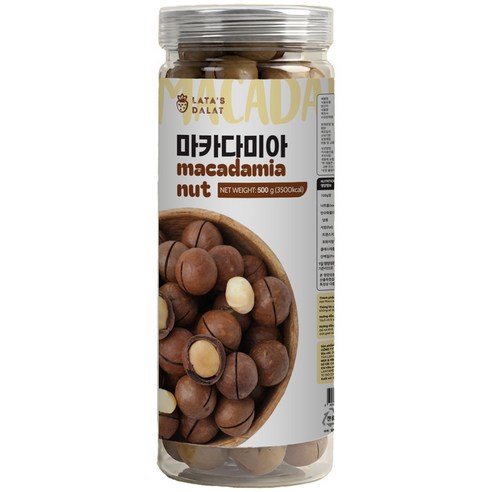 라타스달랏 특대사이즈 마카다미아 속이꽉찬 까먹는 대과 무첨가, 1개, 500g