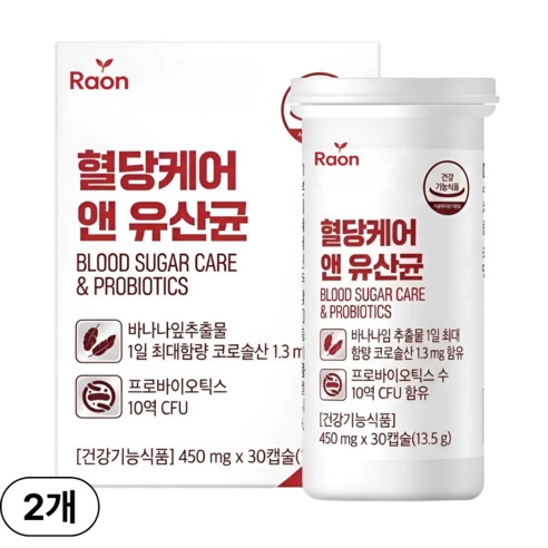 라온약방 혈당 유산균 hac01 식약청인증 100억 프로바이오틱스, 2개, 30회분