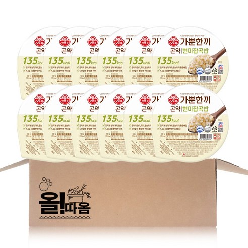 오뚜기 가뿐한끼 곤약현미잡곡밥, 130g, 12개