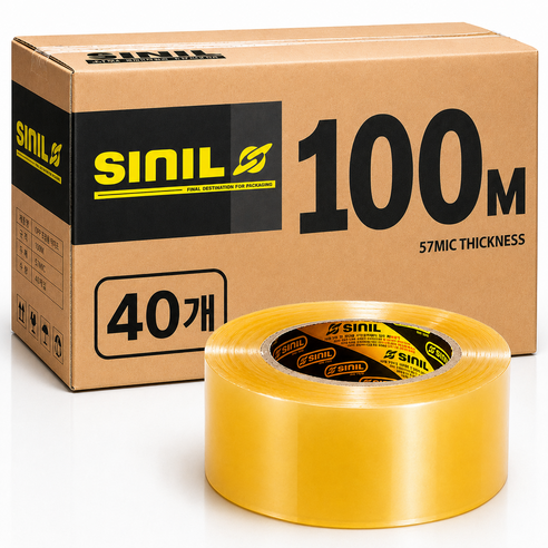 신일테이프 박스테이프 48mm x100m, 40개, 투명