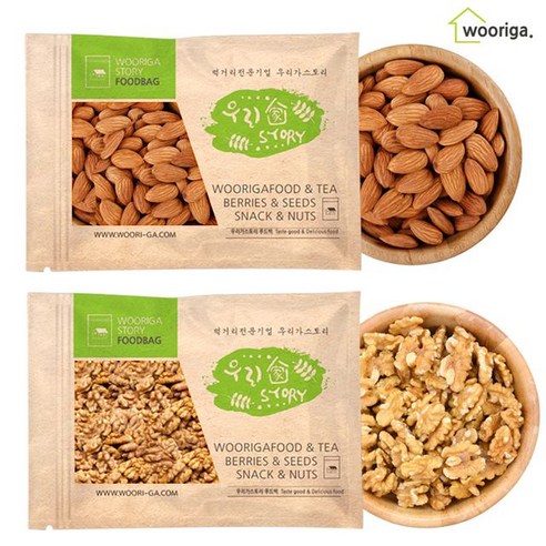 구운아몬드1kg+호두1kg
