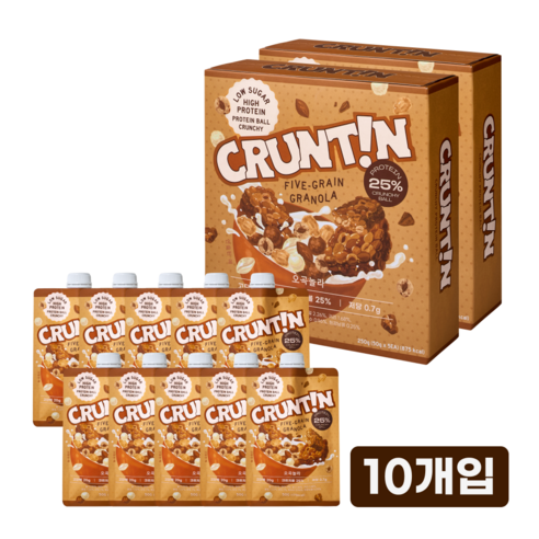 크런틴 크런치볼 단백질쉐이크 오곡놀라 당 0g대, 2박스, 250g