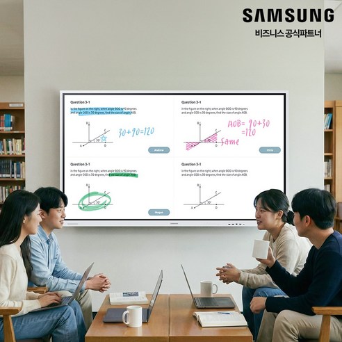 삼성 전자칠판 플립 프로 65인치 WM65B 인강 교실 기업 회의용 대형 터치 화이트보드, 방문설치, 벽걸이형, Flip Pro, 163.9cm(65인치)