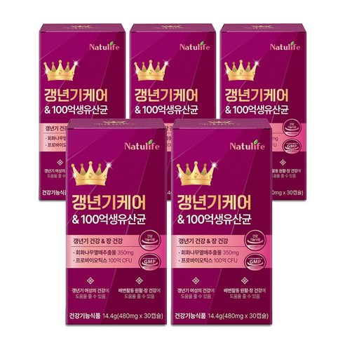 여성 갱년기 유산균 YT1+갱년기 케어 100억 유산균세트/프리미엄 여성 갱년기 케어 100억 생 유산균 식약청인증 영양제, 5개, 30회분