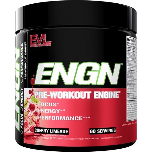 EVLUTIONNUTRITION ENGN 프리-워크아웃 엔진 체리 라임에이드 맛, 1개, 600g
