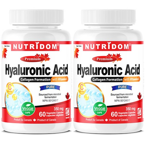 (2병특가) 뉴트리돔 캐나다 히알루론산 with 비타민C 350mg 60식물성캡슐, 2개, 60정