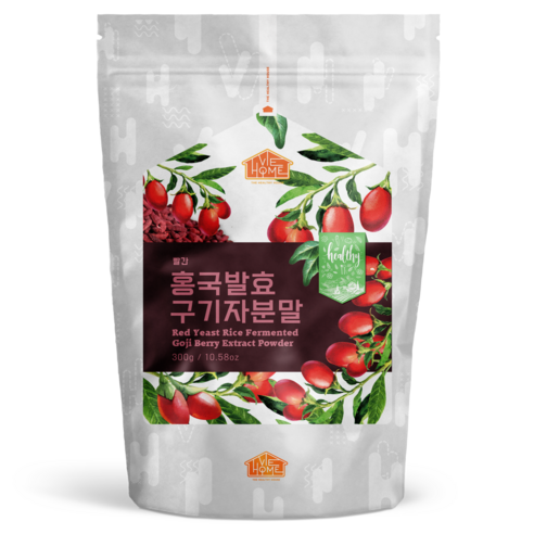 건강한우리집비옴 빨간 홍국 발효 구기자 분말, 1개, 300g