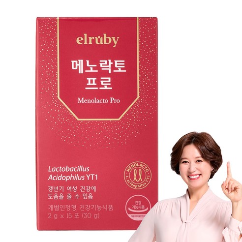 [본사] 휴온스 박미선 갱년기유산균YT1 분말 엘루비 메노락토 프로 15일분, 15포 1박스