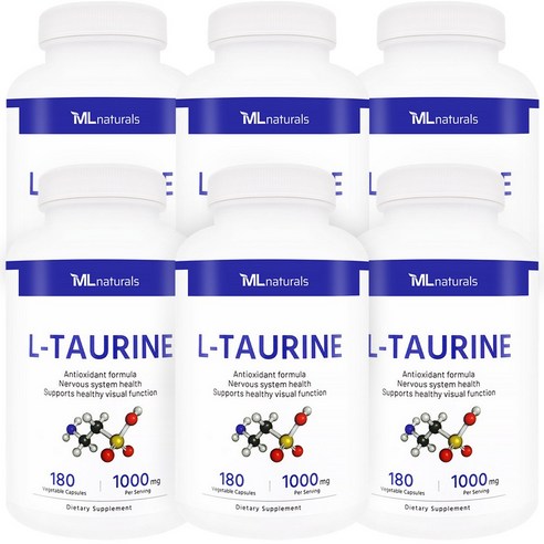[미국빠른직구] 마이라이프 내추럴스 엘 타우린 1000mg 180정 6병, 180정, 6개