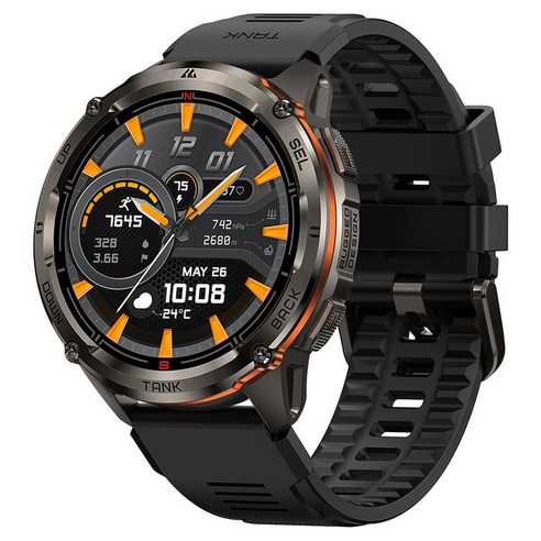 KOSPET TANK T3 Ultra 2 GPS 스마트 워치 남성용 나침반 고도계 기압계 60일 배터리 5ATM IP69K 방수 AMOLED BT 통화