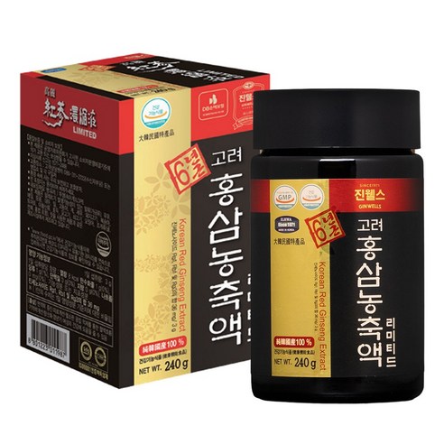 일화 6년근 고려홍삼농축액 리미티드 240g 식약처인정 홍삼진액 100% 하루 진세노사이드 36mg 섭취 [원산지:국산], 3개, 240g