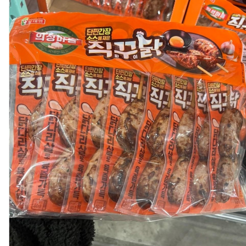 롯데 의성마늘 의성마늘햄 직꾸닭 직화꾸이닭 100 x 8개 꼬치 캠핑햄, 100g, 8개