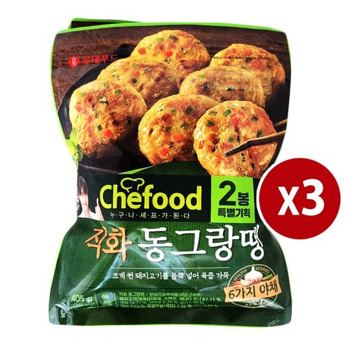 롯데 쉐푸드 직화 동그랑땡 405g /반찬 명절음식 제사음식 전 완자, 6개, 405g