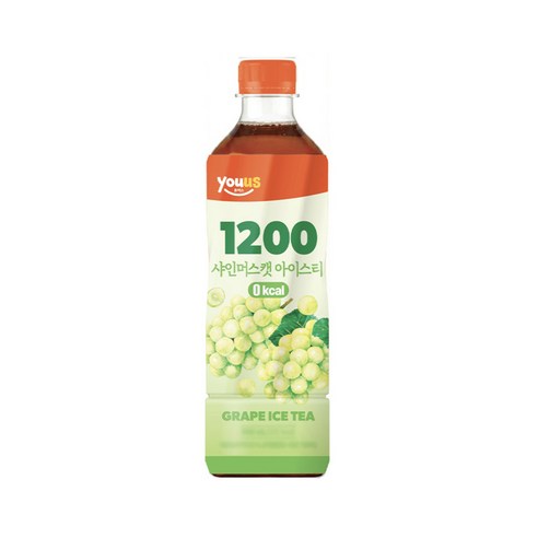 유어스 1200 샤인머스캣 아이스티, 20개, 500ml