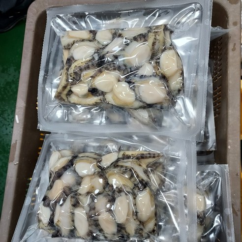 직접작업 청정100%완도산 손질전1kg 18-25미사이즈 손질후 순살+내장 ,  순살자숙전복 선물용강추 주인직배송 자숙전복 진공포장 사이즈