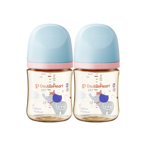더블하트 모유실감 3세대 PPSU 디어프렌즈 젖병 트윈팩(젖꼭지미포함), 꿈꾸는코끼리, 160ml, 1세트
