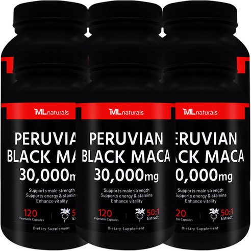 [미국빠른직구] 마이라이프 내추럴스 페루비안 블랙 마카 30,000 mg 120정 6병