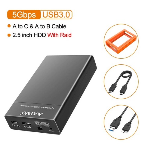 듀얼 베이 외장 HDD SSD 케이스 인치 어레이 하드 드라이브 인클로저 USB SATA