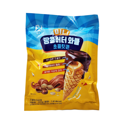 땅콩버터 와플 초콜릿콘 미니 300g, 2개, 300g