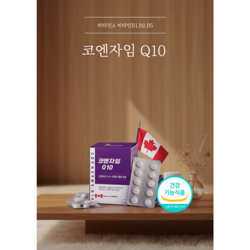 웰러스 코엔자임Q10 비타민 함유 건강기능식품 500mg 60캡슐