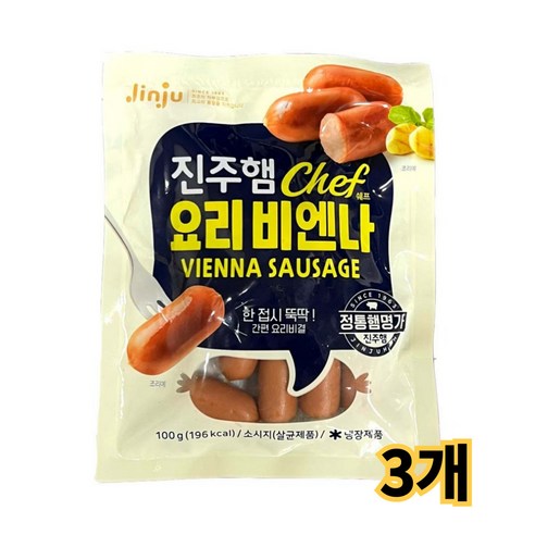 진주햄 쉐프 요리비엔나 100g, 3개, 100g