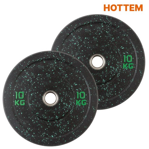 핫템 범퍼플레이트 B 천연고무 중량원판 역기 바벨 중량 원판 세트, 혼합컬러, 2개, 10kg