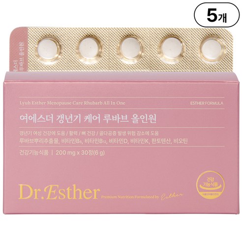 본사직영 여에스더 갱년기 케어 루바브 올인원 루바브뿌리추출물, 5개, 30정
