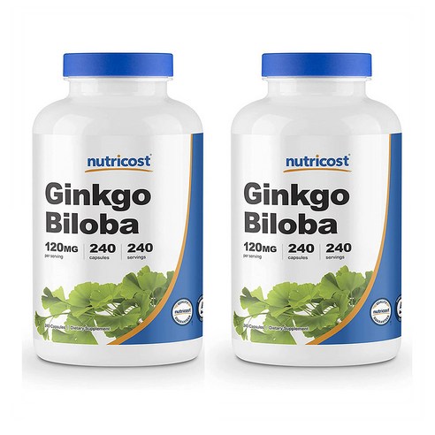 뉴트리코스트 Nutricost 징코 빌로바 120mg 240캡슐 2팩, 240정, 2개