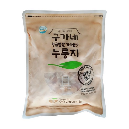 구가네식품 황금햅쌀 가마솥맛 누룽지 1kg, 1kg, 1개