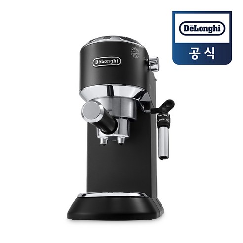 [원두 증정] 드롱기 뉴데디카 반자동 커피머신 EC685 (블랙화이트메탈), 블랙, EC685.BK