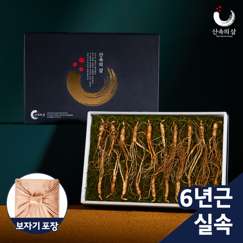 [건강선물추천] 100% 국내산 6년근 실속형 산삼 산양산삼 /당일 산지배송 (보자기포장), 1박스