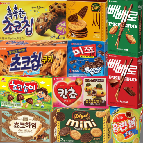 맛있는초코과자 ALOHA 간식선물세트 11P 사무실 워크샵 탕비실 필수 구비 과자종류 누구나좋아하는 인기과자