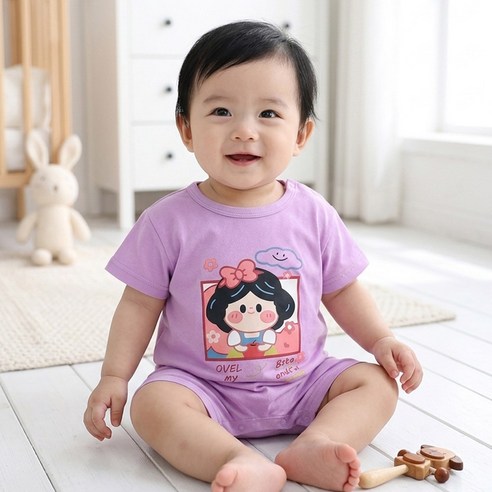 몽실이 해피멜빵 우주복 아동 유아용 여름 반팔 외출복