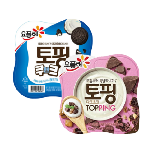 요플레 토핑 120gx6개(쿠앤크3+다크초코3) 냉장무배