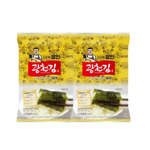 광천김 3대째 달인 미니 도시락김 2g, 240개, 240개