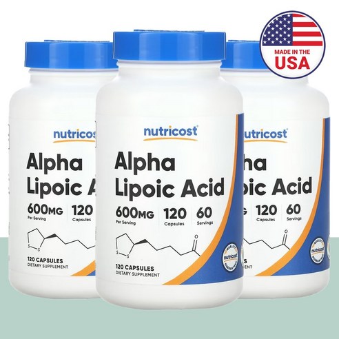 2+1 뉴트리코스트 알파리포산 600mg 120정, 120정, 3개