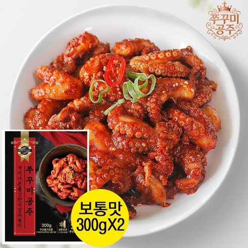 쭈꾸미공주300g보통맛 유통과정축소 실속과품격을담은 양념쭈꾸미볶음 집들이 매운요리 해물볶음, 2개, 300g
