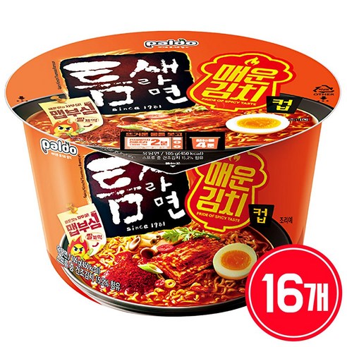 틈새라면 매운김치 컵 105g