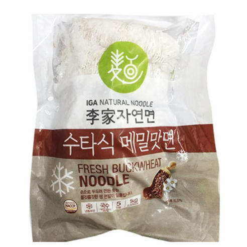 수타식메밀맛면 이가자연면 1KG(200Gx5EA)