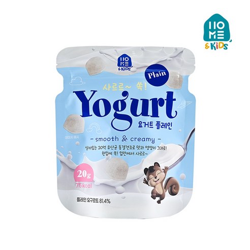 홈앤키즈 유아용과자 사르르 쏙 요거트, 20g, 1개, 플레인