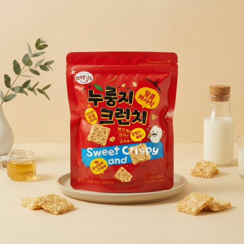 [이더스] 찹쌀 누룽지 크런치 바삭한 글루텐 프리 대용량